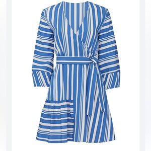 Chinti + Parker Blue Striped Parasol Dress
